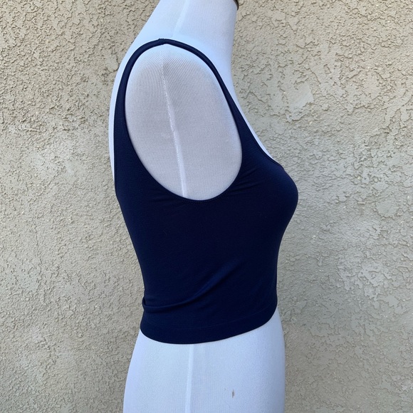 NWT Free People FP Intimately Navy Scoop Neck Crop Top - Size: M/L - Picture 7 of 9